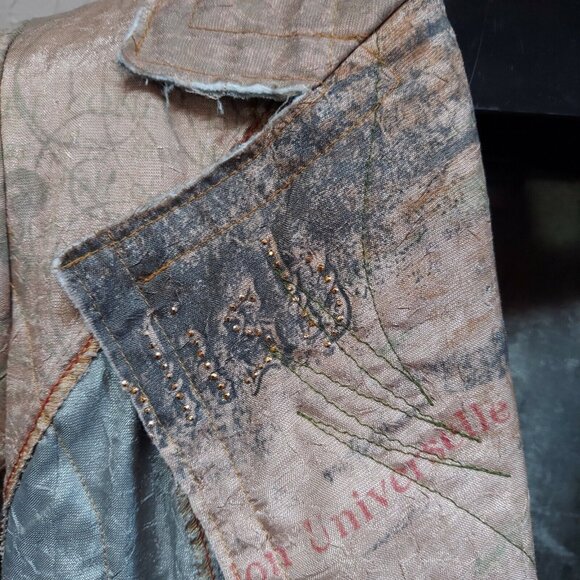 Scissors Paper Rock Art-Wear Large Loose Collar Two-Button Outerwear Blazer USA - Picture 4 of 11